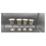 4 Wallace Sterling Goblets