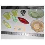 Mixed Glassware Lot Jadette Owl, Marigold Canoe,