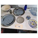 Blue Pottery and Decor Lot
