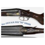 Exceptionally Rare 1910 A.H. FOX - FE Grade - 12 GA. Masterfully Engraved & Upgraded SXS Shotgun