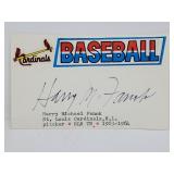 Harry Michael Fanok Autographed 3X5 Note Card