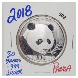 2018 30G .999 Silver Panda Round 2018 30G .999 Silver Panda Round