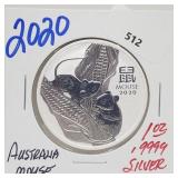 2020 1oz .999 Silver Australia Mouse Round 2020 1oz .999 Silver Australia Mouse Round