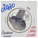 2020 1oz .999 Silver Australia Mouse Round