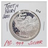 2001 1oz .999 Silver Tooth Fairy Round