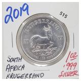 2019 1oz .999 Silver Africa Krugerrand