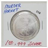 1oz .999 Silver Murder Hornet Round