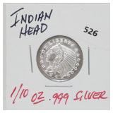1/10oz .999 Silver Indian Head Round 1/10oz .999 Silver Indian Head Round