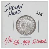 1/10oz .999 Silver Indian Head Round