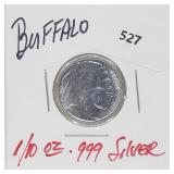 1/10oz .999 Silver Buffalo Round