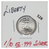 1/10oz .999 Silver Liberty Round