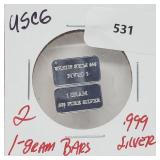 2-1G .999 Silver USCG Bars