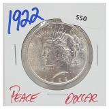 1922 90% Silver Peace $1 Dollar