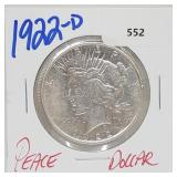 1922-D 90% Silver Peace $1 Dollar 1922-D 90% Silver Peace $1 Dollar