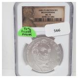NGC 2009-P MS70 Bicentenn 90% Silv Lincoln $1 NGC 2009-P MS70 Bicentenn 90% Silv Lincoln $1
