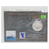 1989 1oz .999 Silver Eagle $1 Dollar & Postal 1989 1oz .999 Silver Eagle $1 Dollar & Postal