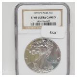 NGC 1997-P PF69 Ultra Cameo 1oz .999 Silv Eagle NGC 1997-P PF69 Ultra Cameo 1oz .999 Silv Eagle