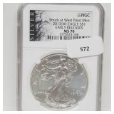 NGC 2013-W MS70 1oz .999 Silver Eagle $1 Dollar NGC 2013-W MS70 1oz .999 Silver Eagle $1 Dollar