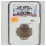 NGC 2007-D BU First Day Issue Washington $1 NGC 2007-D BU First Day Issue Washington $1