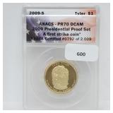 ANACS 2009-S PR70DCAM First Strike Tyler $1 ANACS 2009-S PR70DCAM First Strike Tyler $1
