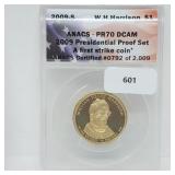 ANACS 2009-S PR70DCAM First Strike Harrison $1 ANACS 2009-S PR70DCAM First Strike Harrison $1