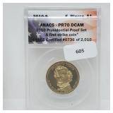 ANACS 2010-S PR70DCAM First Strike Pierce $1