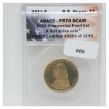 ANACS 2011-S PR70DCAM First Strike Hayes $1