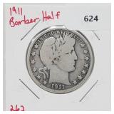 1911 90% Silver Barber Half $1 Dollar 1911 90% Silver Barber Half $1 Dollar