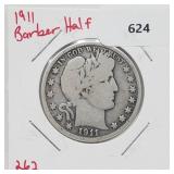 1911 90% Silver Barber Half $1 Dollar