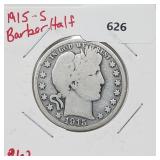 1915-S 90% Silver Barber Half $1 Dollar 1915-S 90% Silver Barber Half $1 Dollar