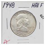 1948 90% Silver Franklin Half $1 Dollar 1948 90% Silver Franklin Half $1 Dollar
