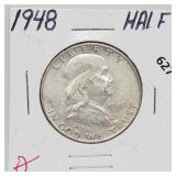 1948 90% Silver Franklin Half $1 Dollar