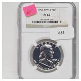 NGC 1956 Type 2 PF67 90% Silver Franklin Half $1