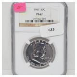 NGC 1957 PF67 90% Silver Franklin Half $1 Dollar