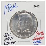 1964 UNC 90% Silver JFK Half $1 Dollar 1964 UNC 90% Silver JFK Half $1 Dollar