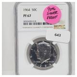 NGC 1964 PF67 Proof 90% Silver JFK Half $1 NGC 1964 PF67 Proof 90% Silver JFK Half $1