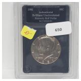 Authenticated 1981 BU JFK Half $1 Dollar