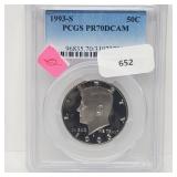 PCGS 1993-S PR70DCAM JFK Half $1 Dollar PCGS 1993-S PR70DCAM JFK Half $1 Dollar