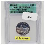 ICG 2001-S PR70 DCAM 90% Silv RI Quarter