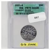 ICG 2001-S PR70 DCAM 90% Silv VT Quarter ICG 2001-S PR70 DCAM 90% Silv VT Quarter