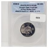 ANACS 2008-S PR70DCAM Clad Proof AK Quarter