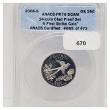 ANACS 2008-S PR70DCAM Clad Proof OK Quarter