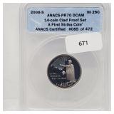 ANACS 2008-S PR70DCAM Clad Proof HI Quarter