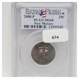 PCGS 2008-P MS68 NM Quarter 25 Cents PCGS 2008-P MS68 NM Quarter 25 Cents