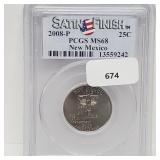 PCGS 2008-P MS68 NM Quarter 25 Cents