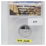 ANACS 2011-S PR70DCAM 90% Silv Gettysburg Quarter