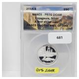 ANACS 2018-S PR70DCAM 90% Silv Voyageurs Quarter