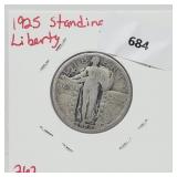 1925 90% Silver Standing Liberty Quarter