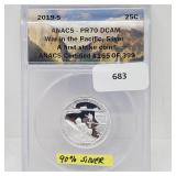 ANACS 2019-S PR70DCAM War in the Pacific Quarter