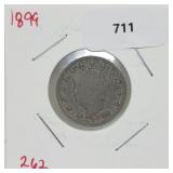 1899 V Nickel 5 Cents